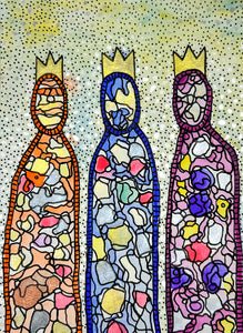 Reyes Magos (Mosaic)- Original Painting & Art Print
