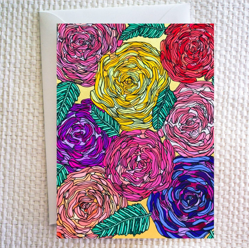 Multicolor Roses - Greeting Cards